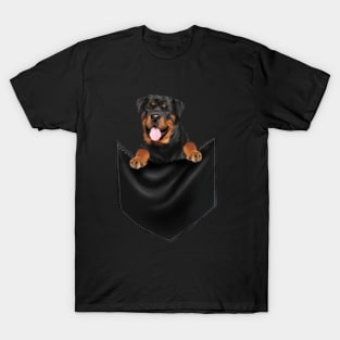 Rottweiler Dog Inside Pocket, Dog Lover T-Shirt